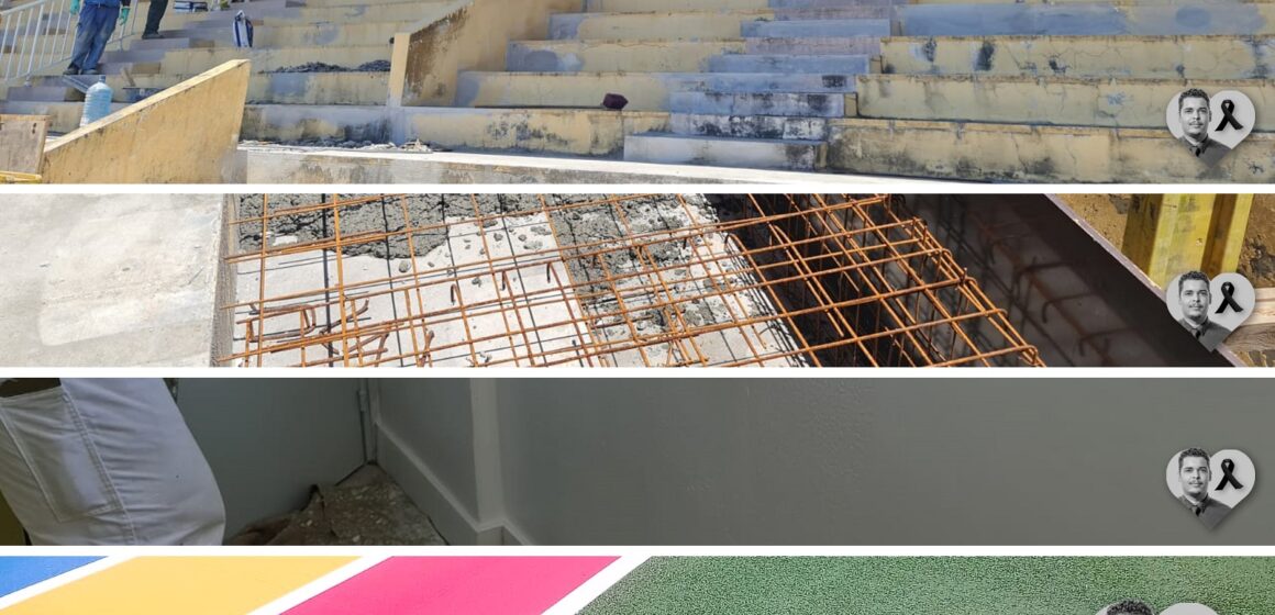 Depuis le 10 avril, sur la page Facebook de la commune du Gosier, toutes les photos et vidéos publiées par les services de communication arborent un cœur avec en son centre une photo en noir et blanc de feu le maire Cédric Cornet. Photo : FB Ici le Gosier