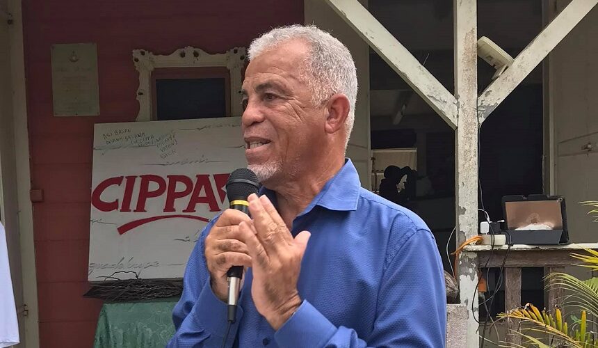 Alain Plaisir, président du Cippa Guadeloupe, le 14 mars 2021 à l'assemblée générale du parti. Photo : Cippa Guadeloupe