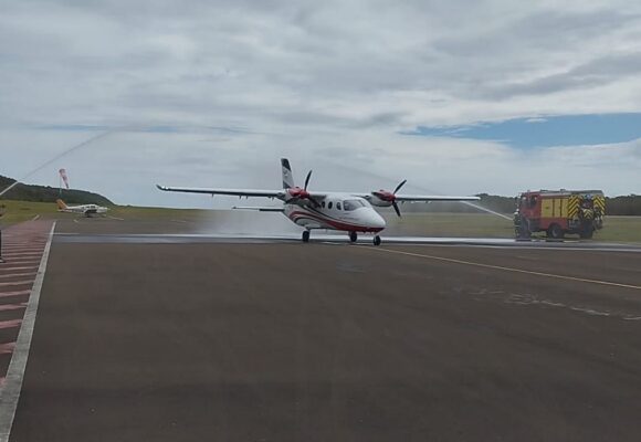 Jeudi 20 février 2025 Vol inaugural Pointe-à-Pitre Marie-Galante pour la compagnie Air inter îles. Photo : DR
