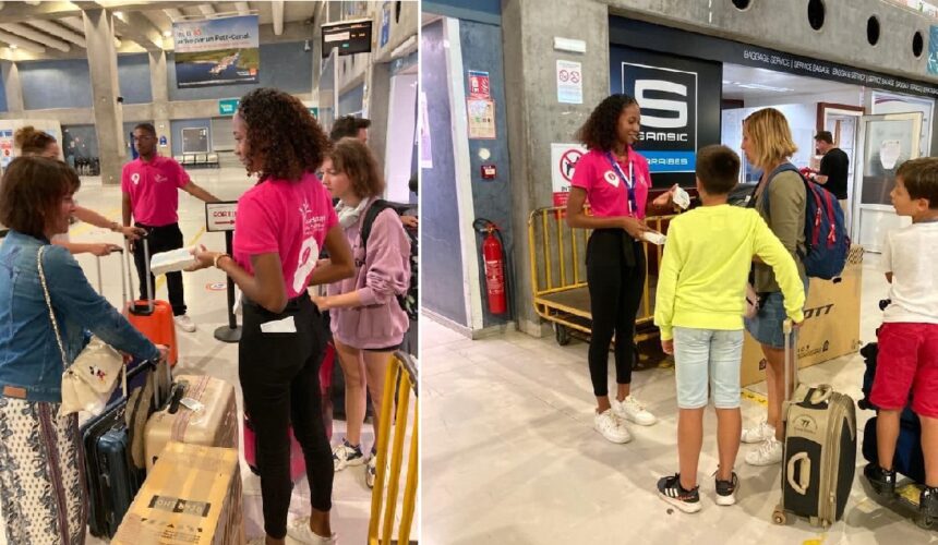 Image d’archive des agents saisonniers affectés au plan Rush 2022 à l’aéroport de Guadeloupe. Photo : Aéroport Guadeloupe Maryse-Condé